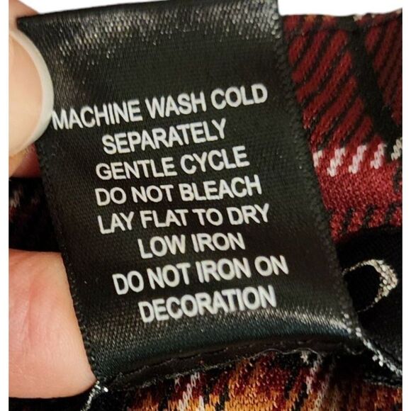 Vintage Y2K  Pants Womens Size L Red Stretch Punk Rock Plaid Taper Leg - Picture 6 of 6